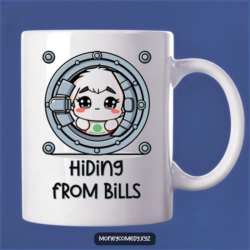 Funny Shy Dollar Mug: A Hilarious Peek at Wealth, Perfect Funny Gift