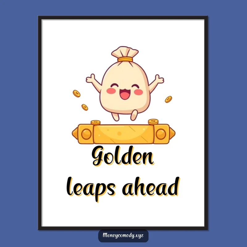 Funny Leaping Coin Digital Art: Instant Victory Decor, A Perfect Funny Gift