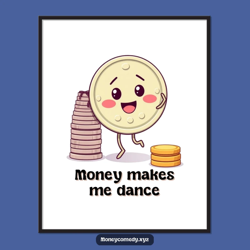 Funny Jigging Coin Poster: Decorate with Laughter, A Whimsical Funny Gift