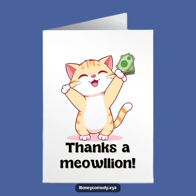 Free Printable Thank You Card: Grateful Cat Money DIY Gift