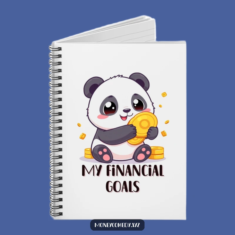 Funny Panda Fortune Notebook - Journal Chubby Panda Gold Coins Notes Gift