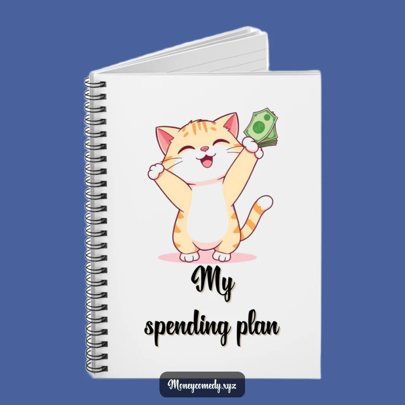 Funny Cat Money Notebook - Journal Playful Feline Bills Cash Notes Gift