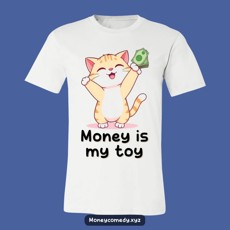 Funny Cat Money T-Shirt - Playful Feline Bills Cash Smile Apparel Gift